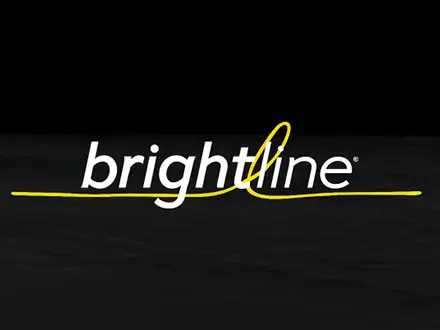 White ‘brightline’ wordmark with a yellow underline and accent stroke, displayed on a black background.